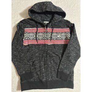 NEW Staple Pigeon Sweater Full Zip Hoodie Black Geometric Pattern Size Medium M